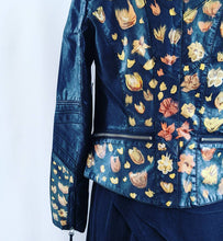 Load image into Gallery viewer, gold and pink hand painted jacket
