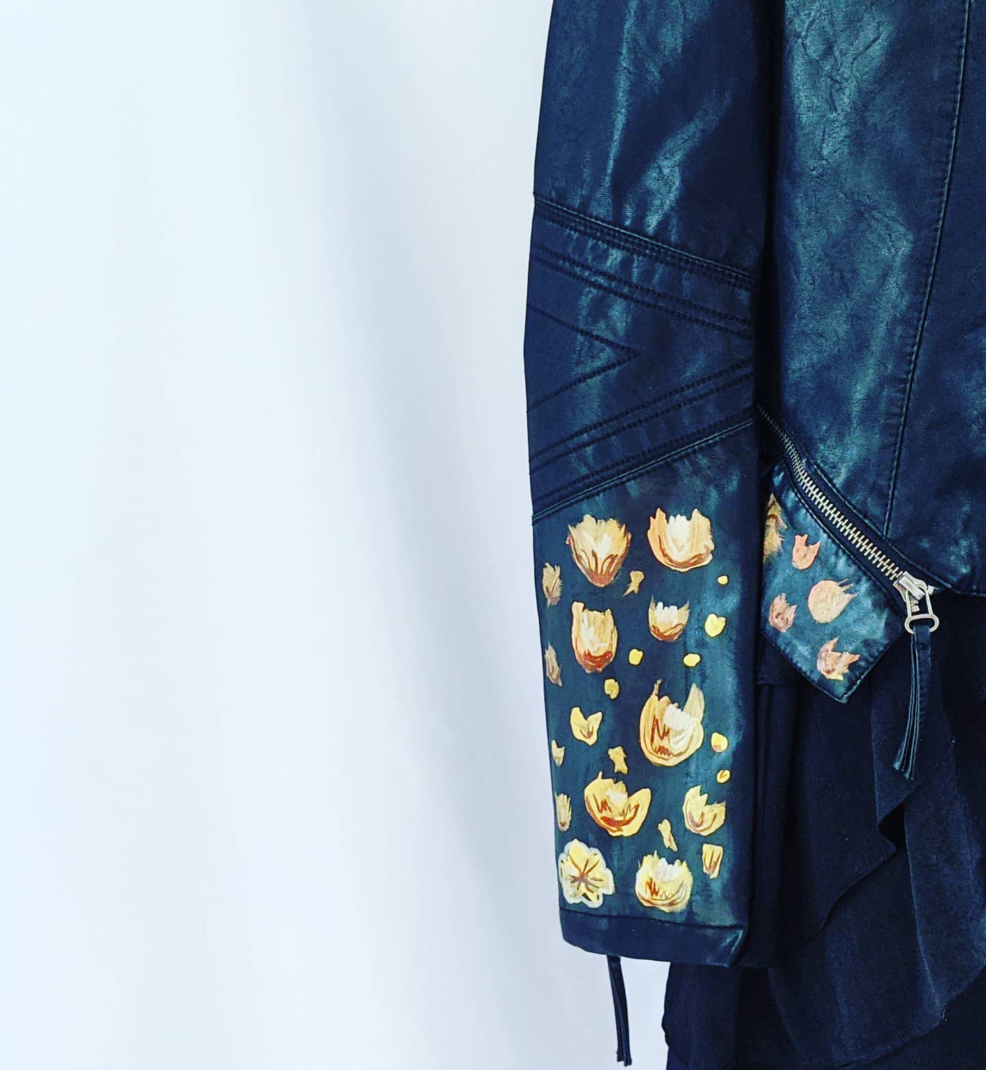 gold and pink hand painted jacket