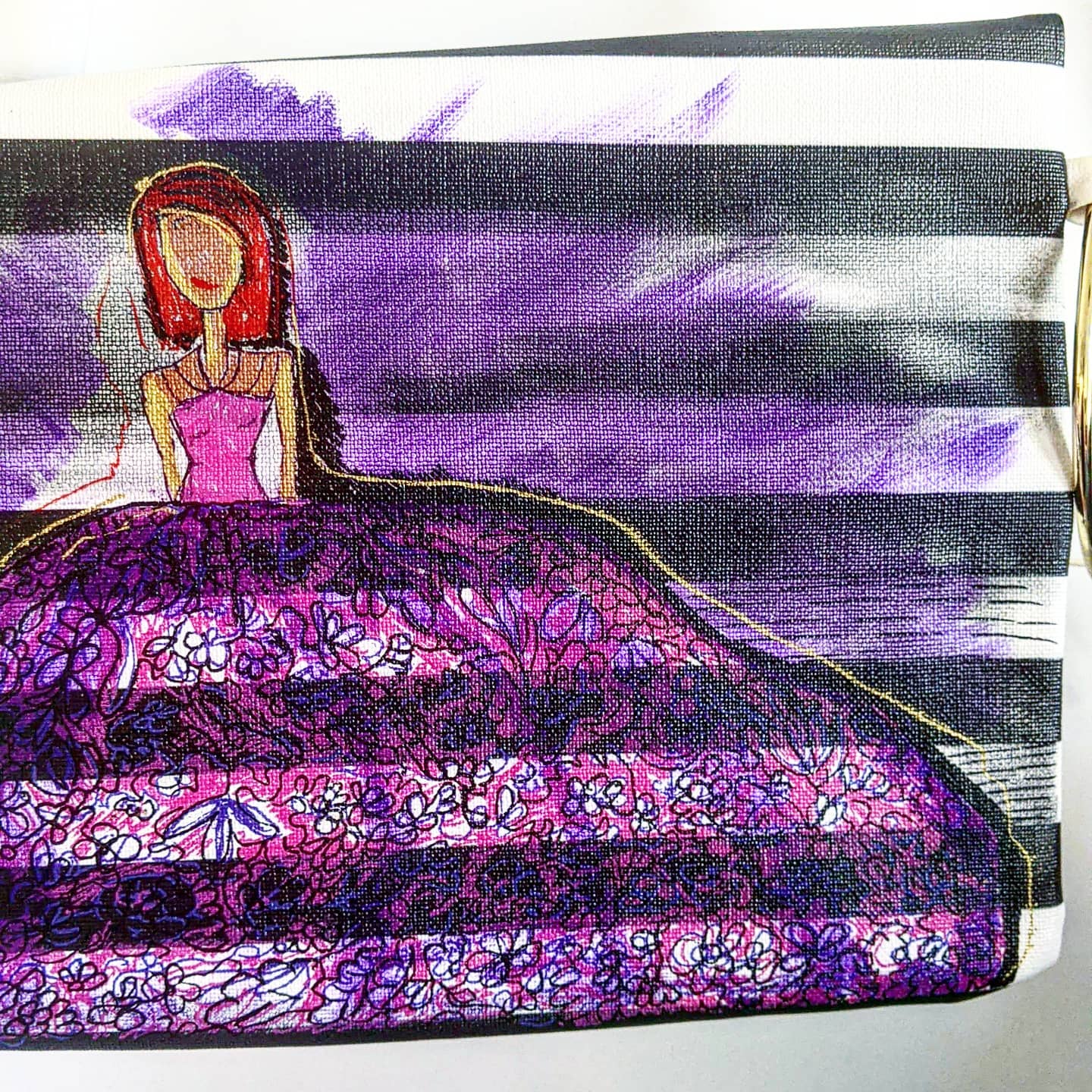 Purple Gown - Hand Painted Bag