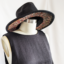 Load image into Gallery viewer, Fedora hat with fall flowers
