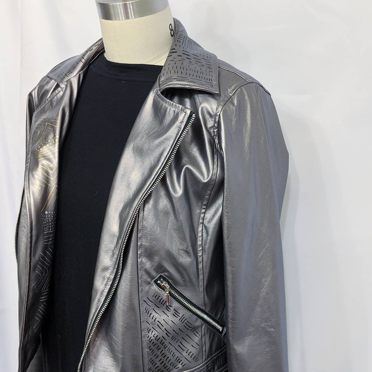 Metallic moto jacket