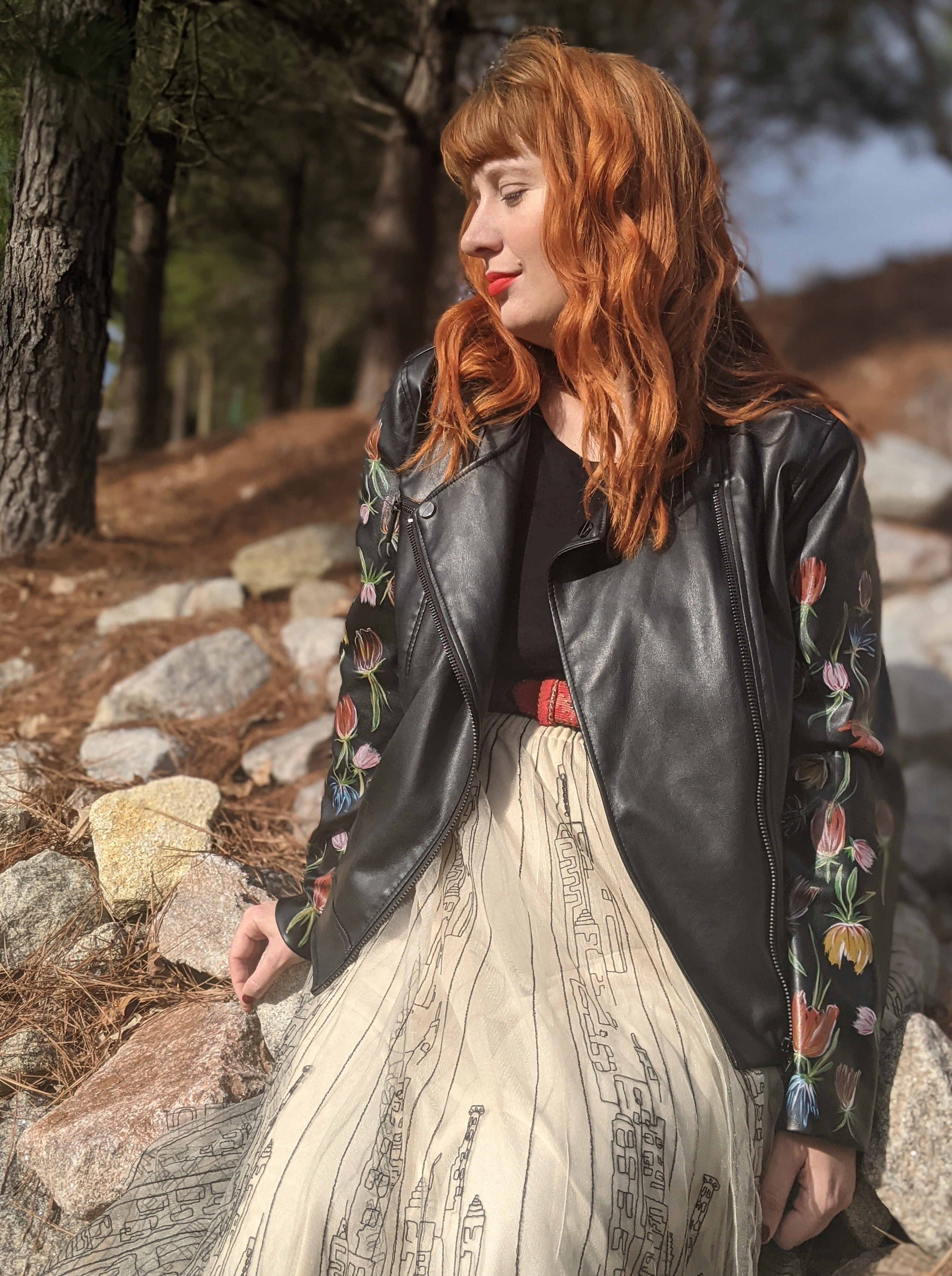 Vintage Bloom - Statement Moto Jacket