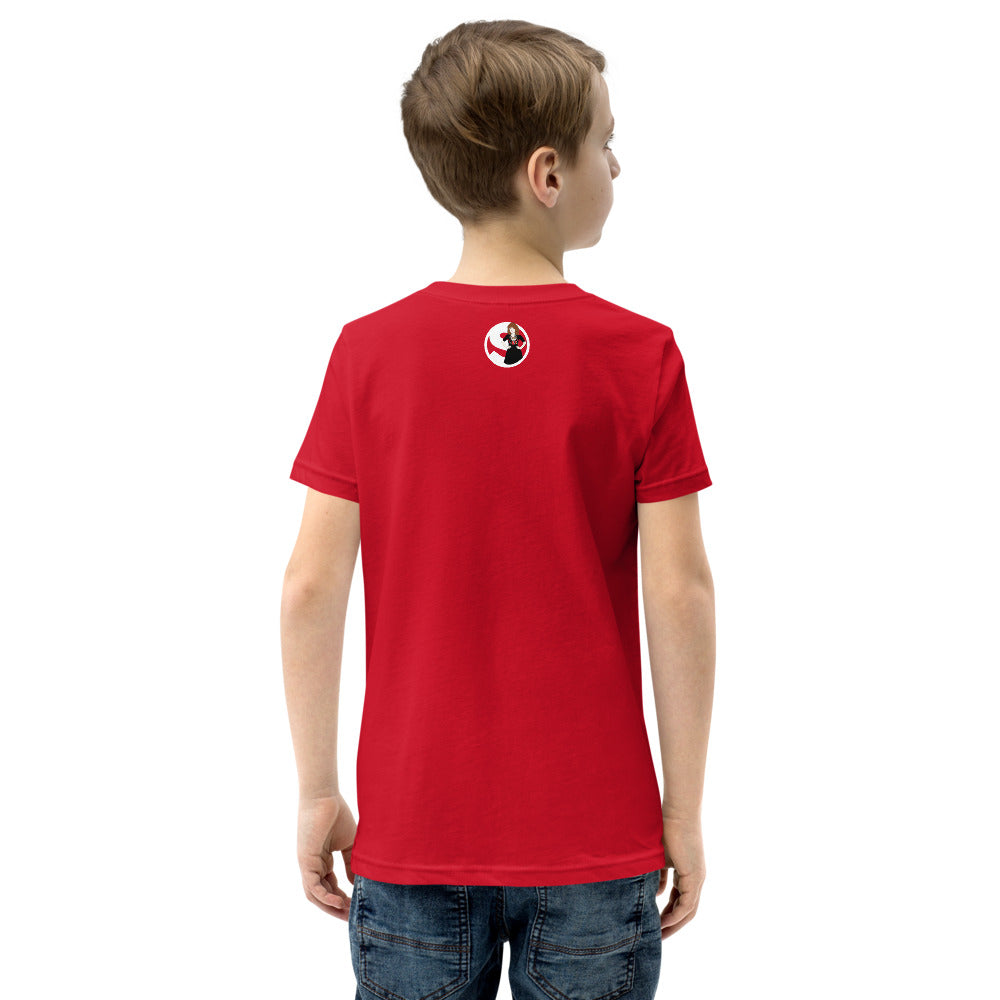 The future is female red youth t-shirt with graphic