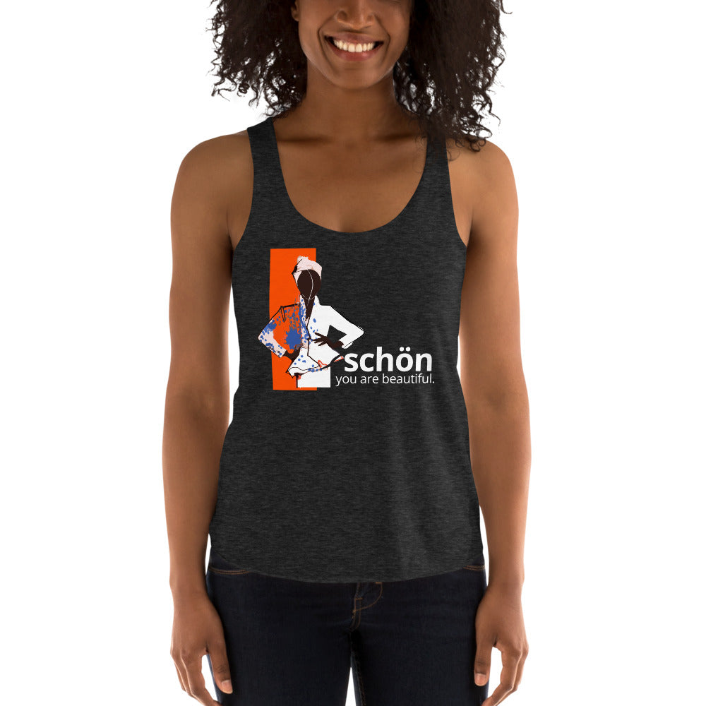 You are beautiful black tank top with fashion sketch