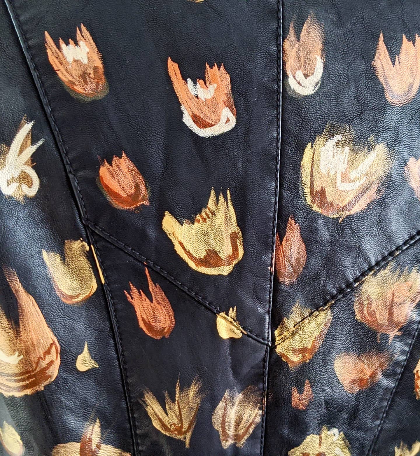 gold and pink hand painted jacket