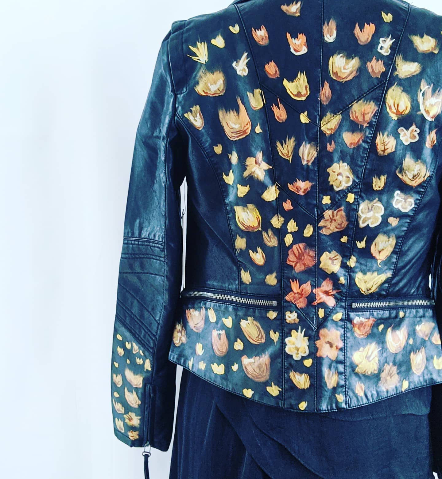 gold and pink hand painted jacket