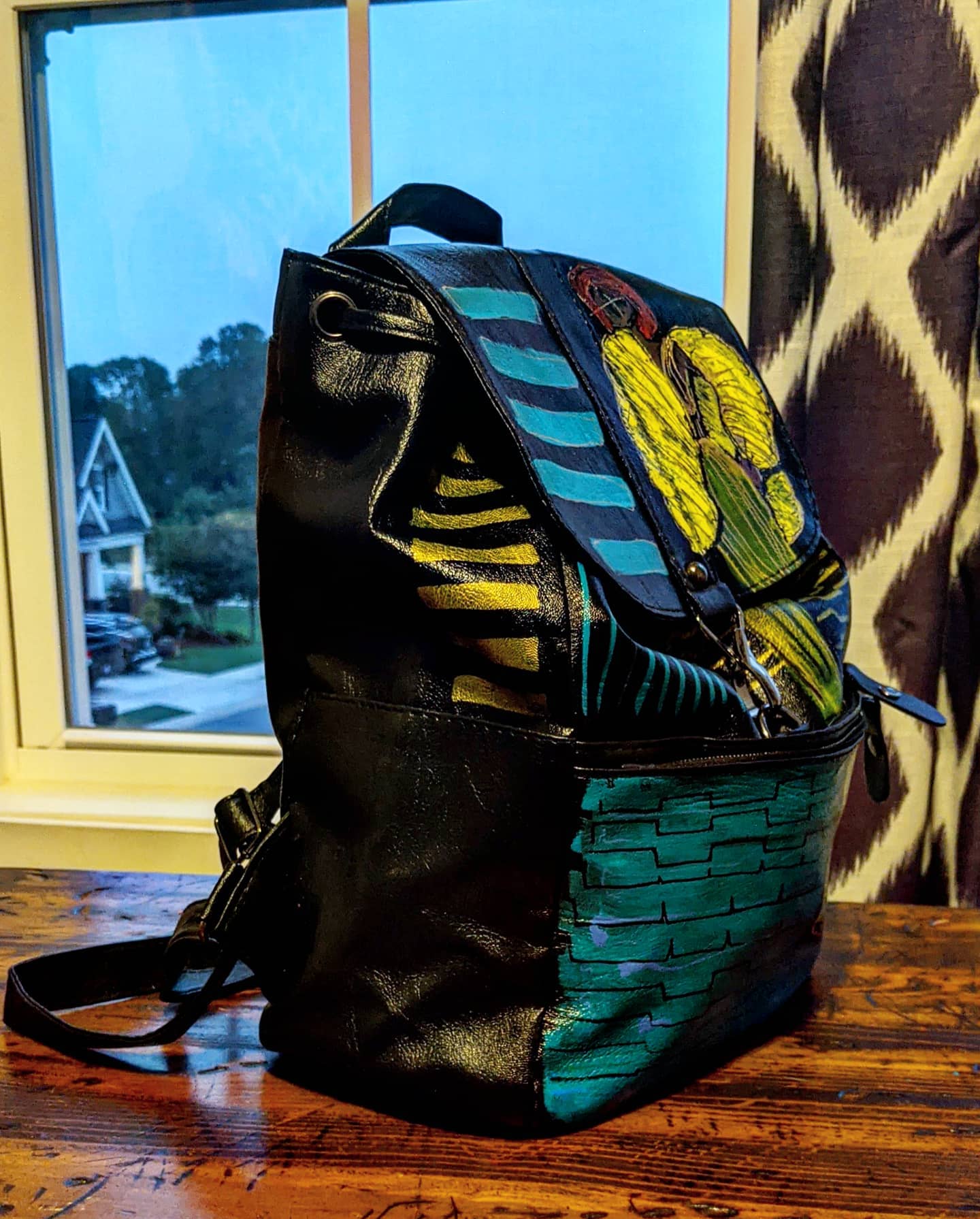 The Bag Lady - Hand Painted Backpack