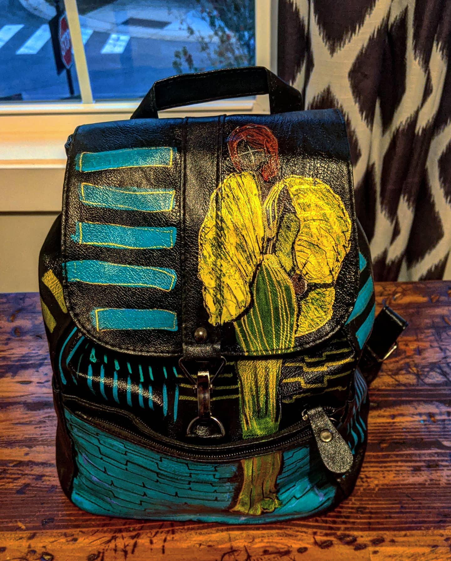 The Bag Lady - Hand Painted Backpack