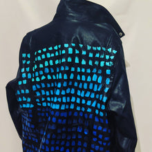 Load image into Gallery viewer, Blue Ombre Paint Chip - Statement Moto Jacket
