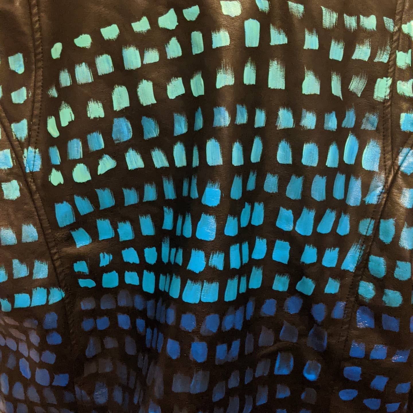 Blue Ombre Paint Chip - Statement Moto Jacket