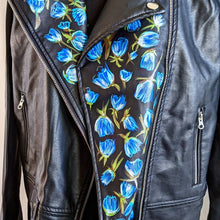 Load image into Gallery viewer, Blue Roses Lapel - Statement Moto Jacket
