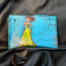Load image into Gallery viewer, Bag painted girl with yellow dress
