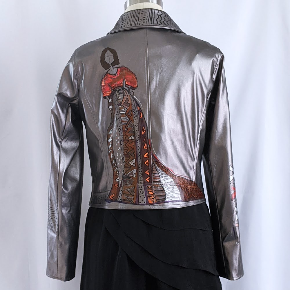 back of metallic jacket