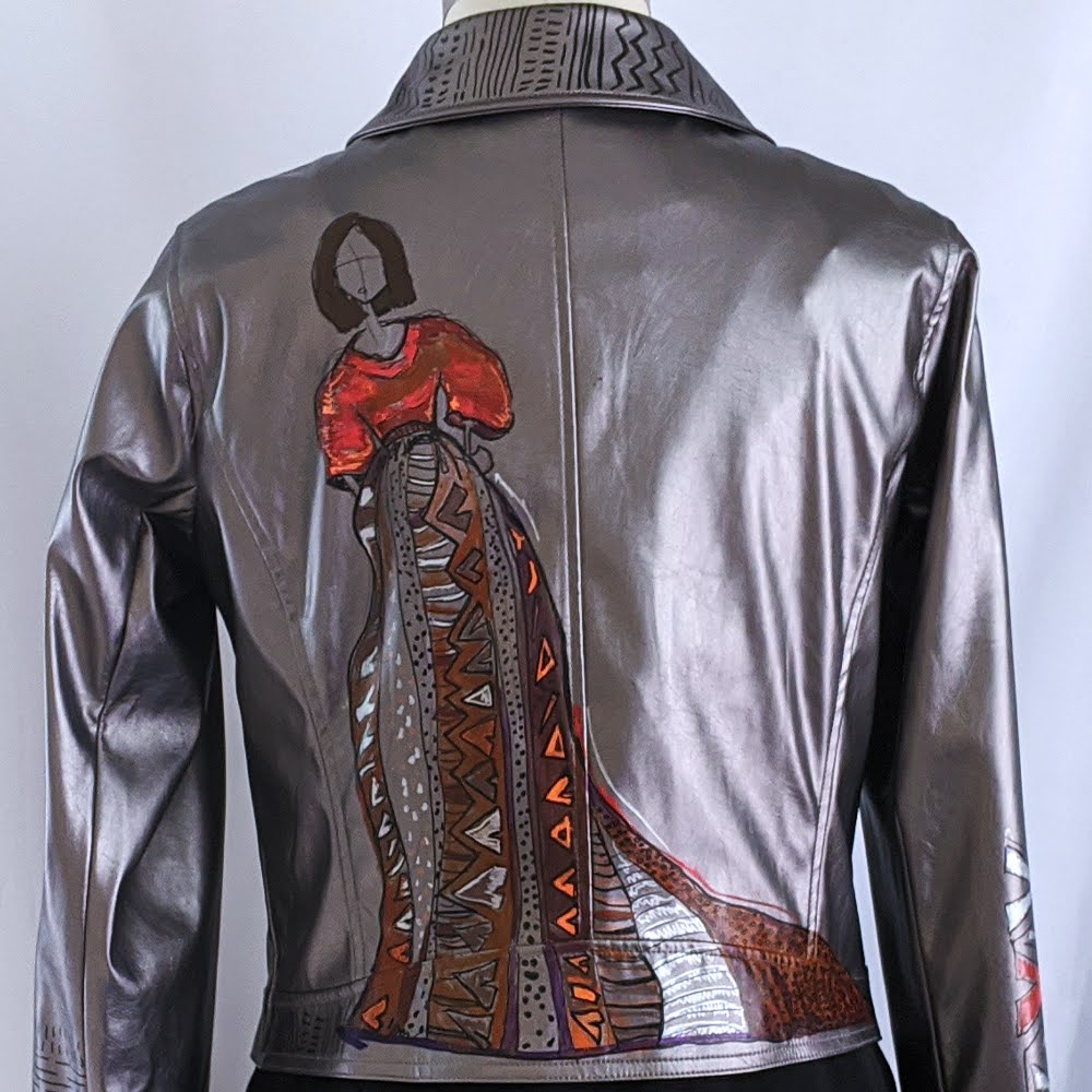 back of metallic jacket