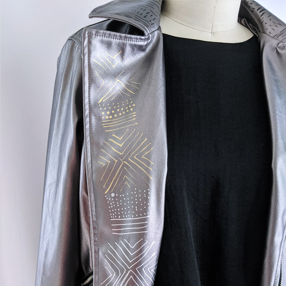 front of metallic jacket