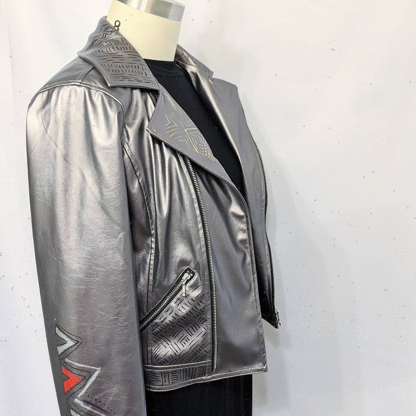 Metallic moto jacket