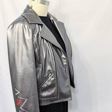 Load image into Gallery viewer, Metallic moto jacket
