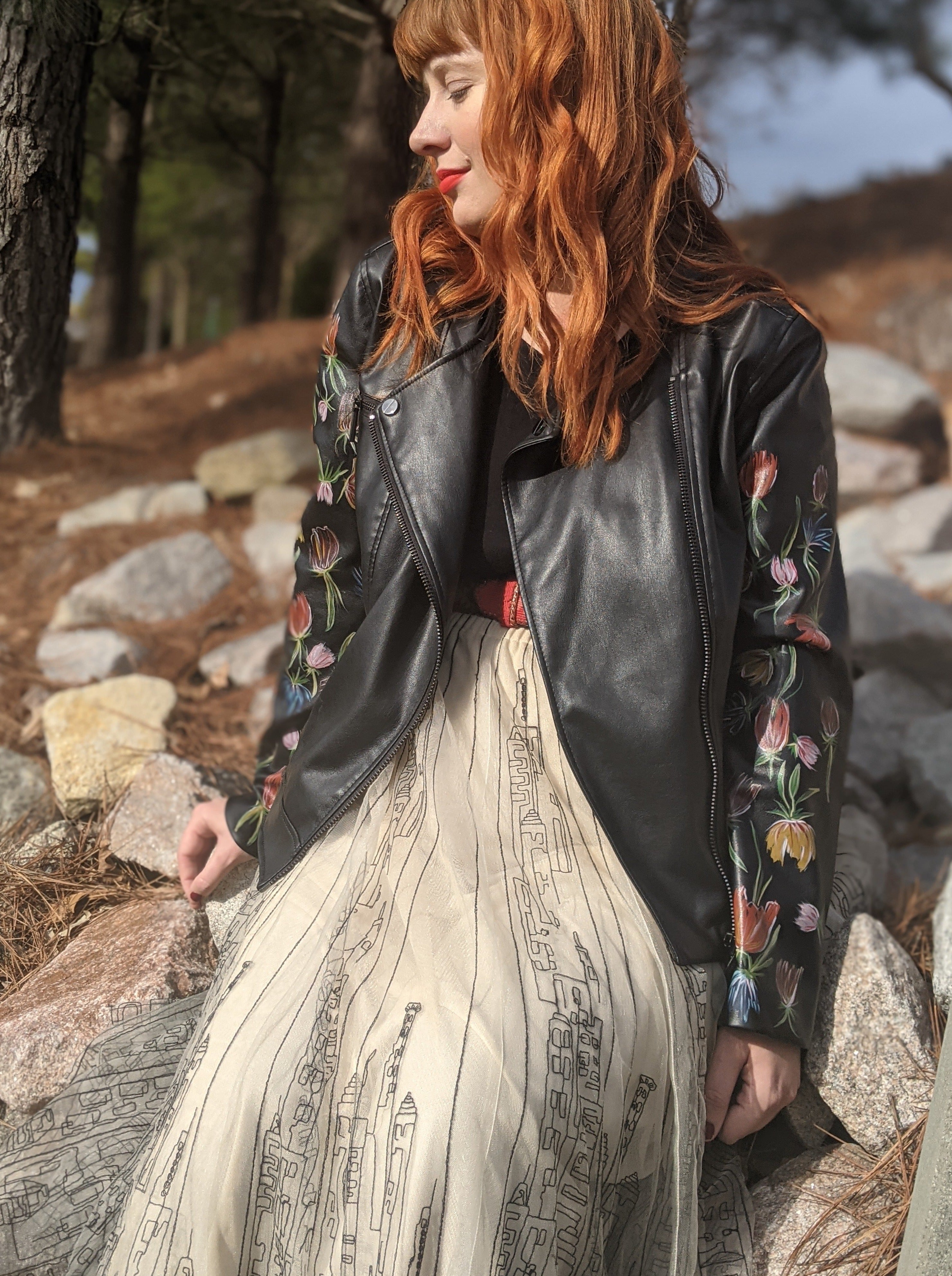 Vintage Bloom - Statement Moto Jacket