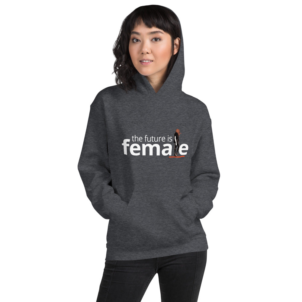 The future is female gray hoodie with graphic