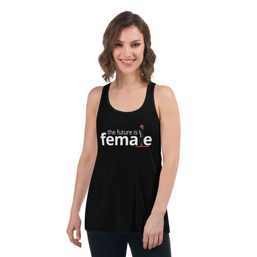 The future is female black tank top with graphic