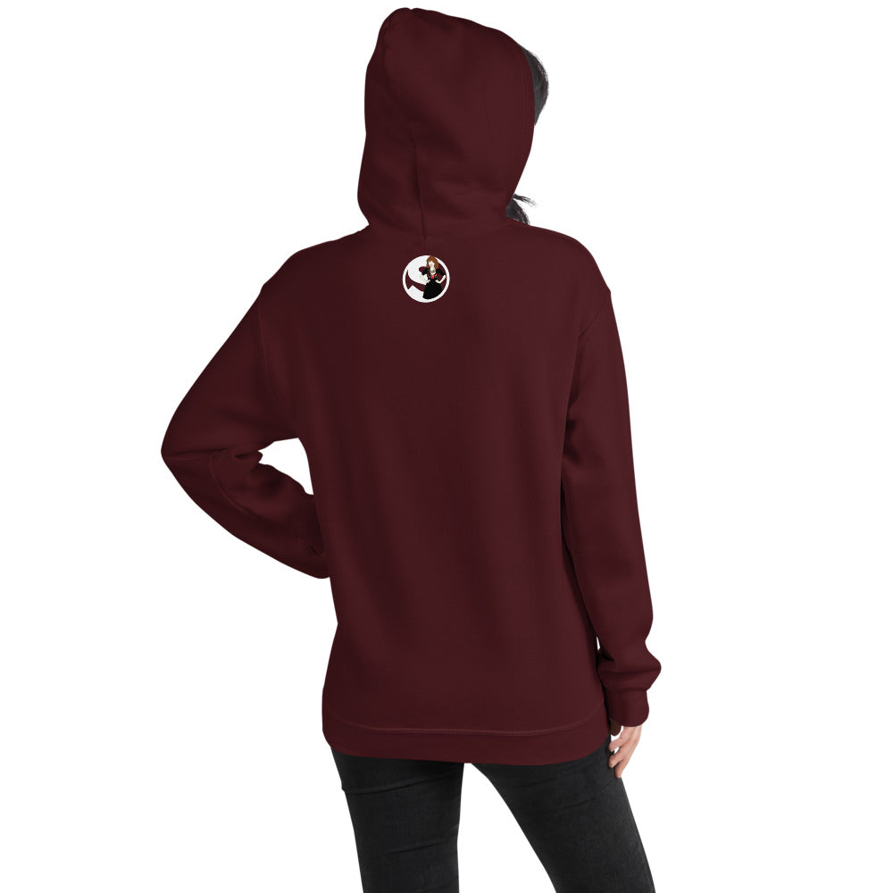 The future is female burgundy hoodie with graphic