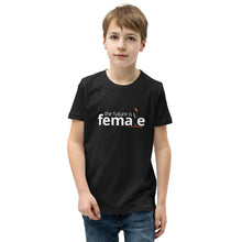 Load image into Gallery viewer, The future is female black youth t-shirt with graphic
