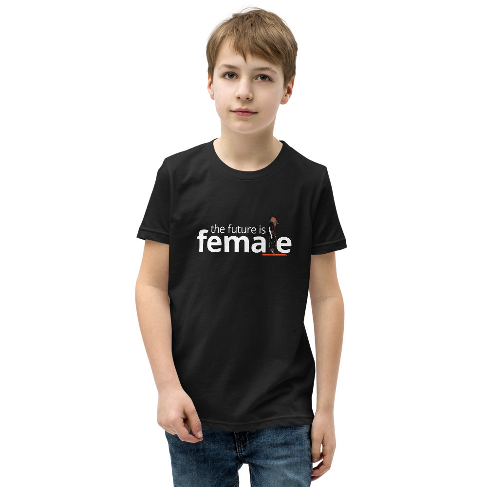 The future is female black youth t-shirt with graphic