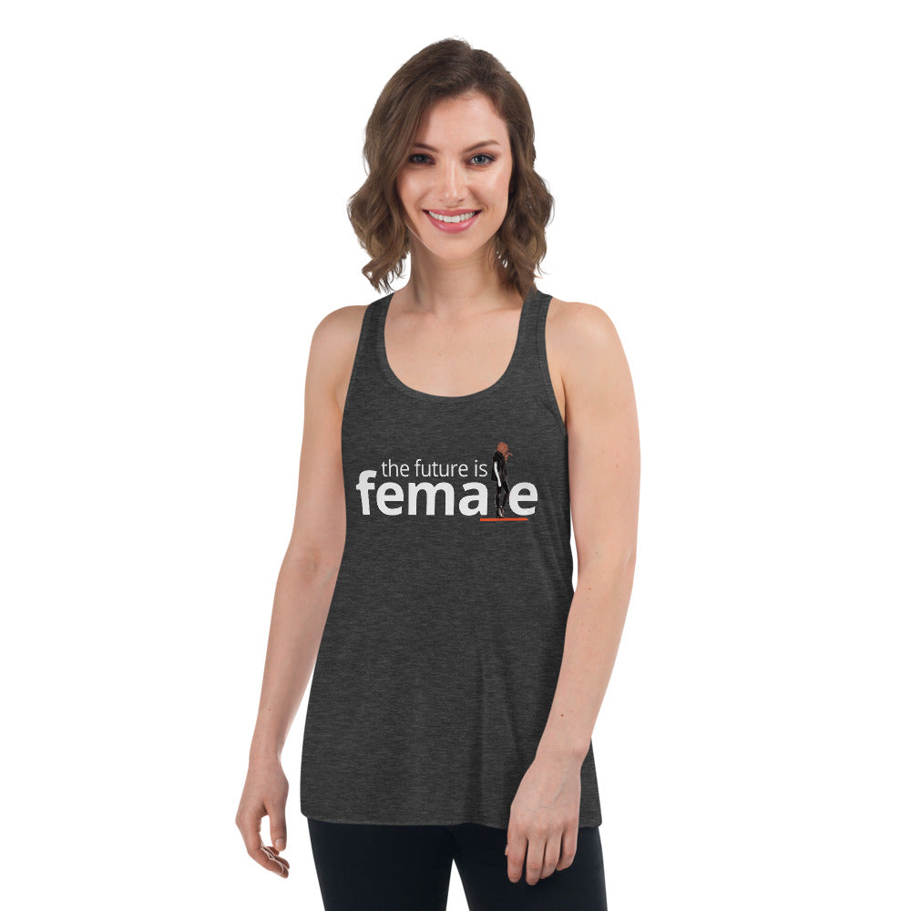The future is female gray tank top with graphic